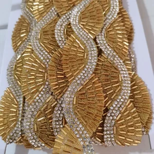 Strass perlé garniture résine strass ruban correcteur fer sur chaîne pour bricolage vêtement, chaussures, décoration de robe