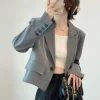 blazer de style coréen pour femme, vêtement de luxe, chic et Élégant, à manches sulf, pour jeune