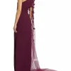 robe de soirée de luxe personnalisée, avec des appliques scintillantes, châle asymétrique épaule dénudée, robes longues charmantes, occasions sur mesure, fête exquise