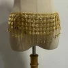 chaîne de taille en alliage de pièce d'or, ceinture de danse du ventre, accessoires de performance, cinq couches de cloche en métal, accessoire de costume de danse du ventre