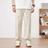 pantalon beige pour hommes, en coton, tendance, polyvalent, droit, décontracté, américain, ample, mode printemps et automne