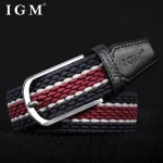 Ceinture extensible pour hommes et femmes, unisexe, tricotée tressée, boucle ardillon en métal, pantalon en toile, ceinture élastique pour Jeans