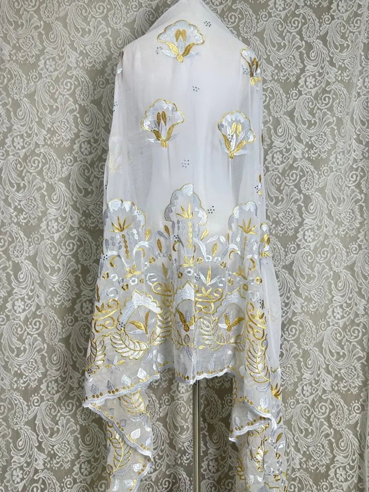 Écharpe hijab musulmane africaine, vente en gros, 2m x 1m, châle en mousseline de soie traditionnel floral élégant et respirant, bon marché pour femmes, prière afrique