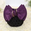 pince à cheveux coréenne en satin avec ruban de chignon en filet, couverture de chignon élégant pour dames, épingles à cheveux, barrette, accessoires pour cheveux pour femmes