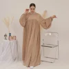 abaya – robe longue musulmane unie pour femmes, ramadan eid, velours, satin, manches ballon, robes africaines islamiques, dubaï, turc, caftan modeste