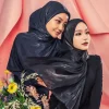 Écharpe Hijab en Satin Organza pour Femme, Longue, Brillante, Musulmane, Légère, Douce, Turban, Châle, Brillante, 18 Couleurs, Nouvelle Collection 2025