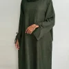 Robe Abaya ample et fermée pour femmes, robe musulmane pull, poignets fendus, vêtements d&rsquo;extérieur Hijabi décontractés, vêtements islamiques de dubaï, Ramadan