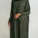 Robe Abaya ample et fermée pour femmes, robe musulmane pull, poignets fendus, vêtements d&rsquo;extérieur Hijabi décontractés, vêtements islamiques de dubaï, Ramadan