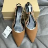 chaussures plates pointues pour femmes, robe élégante, slingbacks, peu profondes, grande taille, confortables, luxe, dames, mode de créateur, automne, 2024