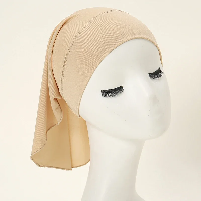 sous écharpe tube en chanvre cristal pour femme, hijab intérieur musulman, casquettes élastiques, chapeau astronomique, petite écharpe, 42x20cm, haute commande
