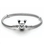 Bracelet en argent de haute qualité, fermoir en forme d&rsquo;ours mignon, cadeau de bijoux luxueux pour femmes