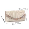 pochettes de soirée brillantes, design enveloppe, pochettes en satin avec strass, chaîne à bandoulière, sacs à main pour fête de mariage, cocktail