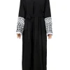 robe chador brodée abaya pour femmes, vêtements musulmans, bord amovible, couvrant tout le corps, robe de prière du ramadan, islam traditionnel