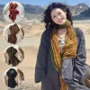 longue bande écharpe pour femme mince crème solaire foulard petit imprimé fleuri plissé châle extérieur coton lin femmes écharpe hiver