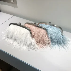 Sac à poignée de marque de luxe 2025 mode femme portefeuille rétro Lux sac à bandoulière nouveau tempérament plumes perle chaîne bandoulière pochette