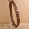 ceinture en cuir pour femmes avec boucle argentée, ceinture de taille décontractée à la mode pour pantalons et robes en jean, ceinture élégante et réglable pour dames