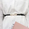 ceinture fine en cuir pu pour femme, ceinture élégante, ceinture en alliage, ceinture réglable, mode féminine