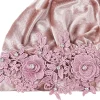 nouveau brillant 3d fleur turban bonnet pour femmes musulman écharpe hijabs casquettes de fête de mariage plissé bonnet bandeau cheveux accessoires