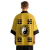 kimono graphique bagua traditionnel chinois, mode extérieure, cardigan de plage rétro classique, tendance taoïste haori, style japonais