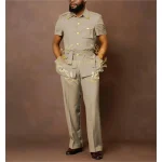 Costumes pour hommes beiges Blazer à simple boutonnage personnalisé Homme africain fête formelle marié smoking robes masculines Costume Homme Mariage