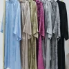 abaya robe musulmane de luxe en satin pour femme, caftan kebaya marocain, vêtement éducatif, 2024