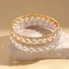 bracelet ouvert élégant avec diamants intégrés et perles d'imitation bijoux de luxe à la mode pour femmes trajet à la mode...
