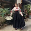 robe longue à imprimé floral de style japonais, jupe kimono, costume kawaii pour filles, robe de soirée, costume vintage, cosplay asiatique pour dames, nouveau