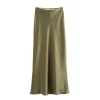 jupes longues en satin queue de poisson pour femmes, jupe maxi d'automne
