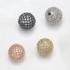 perles pour la fabrication de bijoux, accessoires de couleur or argent, perles d'espacement en zircon pavé, chaîne de perles, collier, bracelet, chaîne, breloques