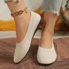 femmes chaussures plates bout pointu chaussures plates femmes couleur unie sans lacet design décontracté respirant femmes mocassins chaussures confortables taille 36 43