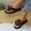 décoration pantoufles plates décontractées chaussures pour femmes diapositives nouvel été en plein air plage tongs mignon fleur sandales confortables