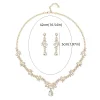 ensemble de boucles d'oreilles et collier de luxe classique, ensemble de bijoux élégants en strass scintillants, bijoux de mariage vintage, vêtements de mariée