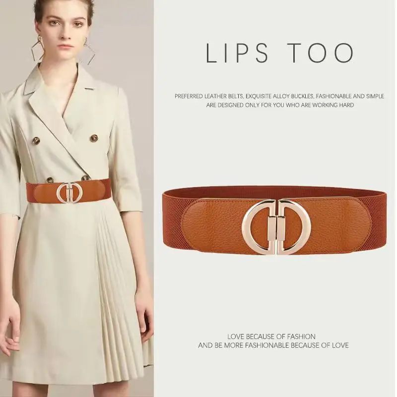Ceinture de Styliste en Tricot pour Femme, Paire Or, Noir, artificiel astique, Large, Blanc, Rouge, Bonne Qualité