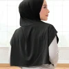 Faux col à capuche pour femmes musulmanes, Sport, Hijab, Jersey, foulard, Turban, enveloppe instantanée, haut court, faux col