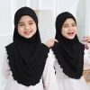 foulard musulman pour grandes filles, hijab uni, écharpe de sauna islamique, chapeau amira côtelé sur écharpe de sauna, belle écharpe pour fille de 10 ans