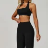 Soutien-gorge de Sport respirant Anti-transpiration haut de Fitness femmes col suspendu soutien-gorge de Yoga antichoc hauts courts Push Up soutien-gorge de Sport gilet d&rsquo;entraînement de gymnastique