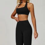 Soutien-gorge de Sport respirant Anti-transpiration haut de Fitness femmes col suspendu soutien-gorge de Yoga antichoc hauts courts Push Up soutien-gorge de Sport gilet d&rsquo;entraînement de gymnastique