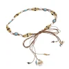 corde de taille de style bohème nouée ethnique faite à la main avec perles en bois pour femmes, ceinture de style station décontractée.