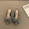 sandales à talons bas pour femmes, chaussures élégantes à bretelles pointues, escarpins de fête à la mode, 2023