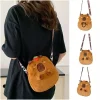 sac à bandoulière en peluche capybara de grande capacité, sac à main capybara de dessin animé, sac à main unisexe
