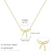 collier en or pour femmes, collier à nœud plaqué or et argent, pendentif à nœud mignon, ras du cou, chaîne, bijoux cadeau pour femmes