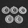 pendentif musulman en acier inoxydable, breloque isman soigneuse, Étoile, croissant de lune, collier, bracelet, accessoires faits à la main, 5 pièces