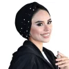 casquettes hijab musulmanes pour femmes, écharpe de sauna perlée, bonnet à tête ronde, chapeau turban, vêtements de mode, document solide, ramadan