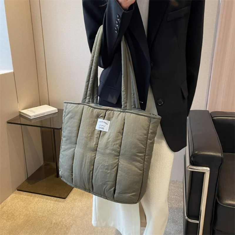 Sac à main rembourré en coton pour femmes, fourre-tout de luxe de styliste, sacs à bandoulière matelassés, sac de shopping, bourse Bolsa Hobo