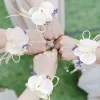 accessoires de mariage romantique, lot de 2 pièces, 1 pièce de fleurs de poignet de demoiselle d'honneur de mariée, 1 pièce de corsage de marié, fournitures de décoration pour événements