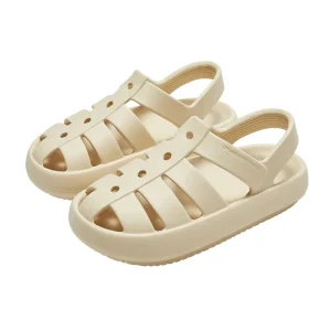 Sandales d&rsquo;extérieur respirantes pour hommes et femmes, chaussures de plage pour couple, semelle non ald, blanches, 2023
