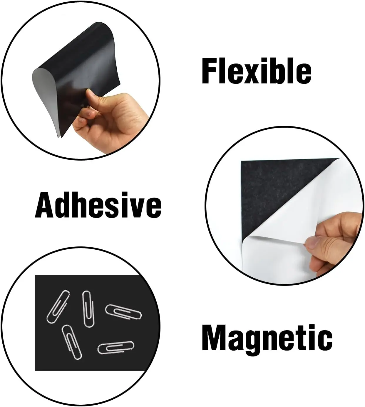 feuilles magnétiques adhésives aimants photo 4 x 6 pouces, feuilles magnétiques flexibles avec support pour l'artisanat, les photos, les images, facile à décoller.