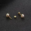 une paire de petites boucles d'oreilles pour femme, boules rondes en or et argent, plusieurs styles pour plusieurs perforations, jolies boucles d'oreilles folles