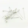 Épingles à coudre à tête de perle ronde de 36mm, couleurs mélangées, 100 pièces/boîte, accessoires pour mariages et fleuristes de corsage
