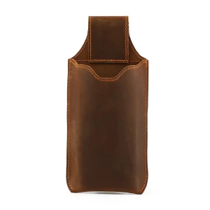 Sac banane en cuir véritable pour hommes, Mini boîte de téléphone portable rétro, pochette d&rsquo;extérieur